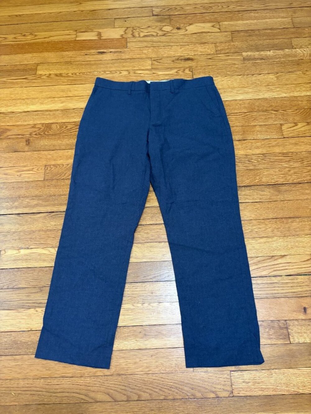 J. Crew Mens Thompson Dress Pants Size 34x28 Blue Cotton Tapered Leg Preppy